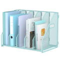 MINDEPOT Desk File Organizer Folder Holder with 5 Vertical for Office, Blue - color: Blue