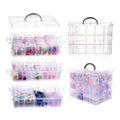 VTG Bead Organizer Box, 56 Pcs Small Plastic Containers with Lids and 3-Tier Stackable Storage Box, Clear Organizers for Jewelry Toys Craft Storage - style: 3 tier coffret