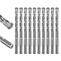 SALI Rotary Hammer Drill Bits 3/8"*6" 10 Pcs Rotary Hammer Drill Bits Concrete Masonry Hole Tool with Storage Case for Concrete, Stone, Brick - size: 3/8"*6"