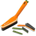 3-in-1 Detail Cleaning Brush, Crevice Grout Brush, Orange - color: Orange