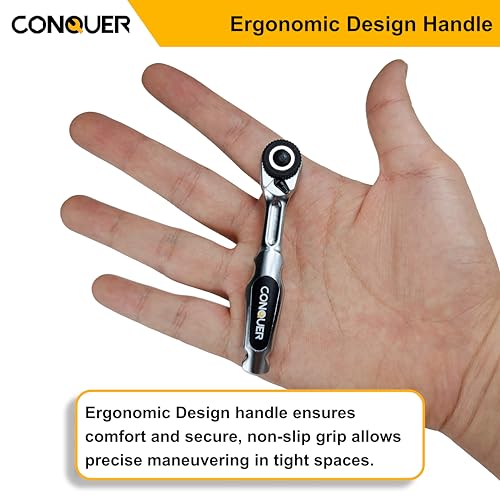 CONQUER 22pc Mini Ratchet Screwdriver Set, 1/4" Right Angle Phillips Kit - style: 22 PC Mini Ratchet set