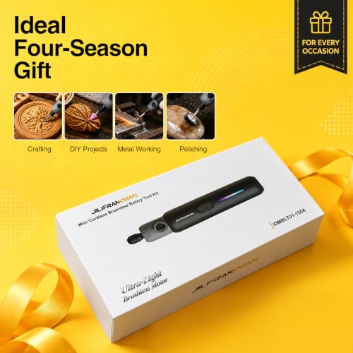 Mini Cordless Brushless Rotary Tool Kit, Brushless Motor, 5 Speed, Max.25000 RPM, 65 Accessories, Engraving Pen, for 3D Printer Sanding, Polishing, Drilling, Carving, DIY Crafts