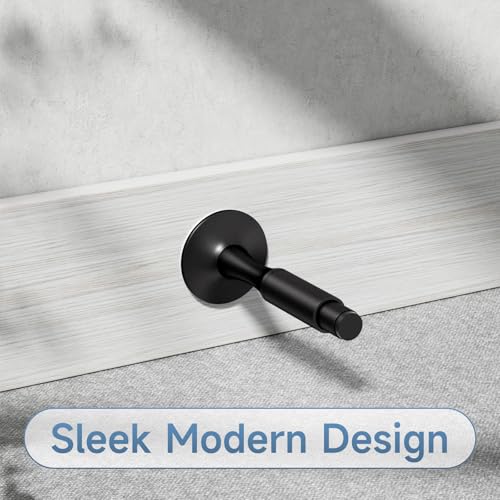Door Stopper for Bottom of Door, 4.09 Inch, Black, Aluminum