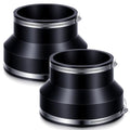 2 Pack 8" to 6" Flexible Rubber Reducer Coupling with Clamps