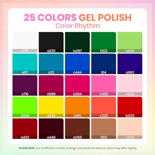 Beetles Fall Gel Polish Set, Color Rhythm Colleciton, 25 Colors Polish - color: Color Rhythm - 25 Colors