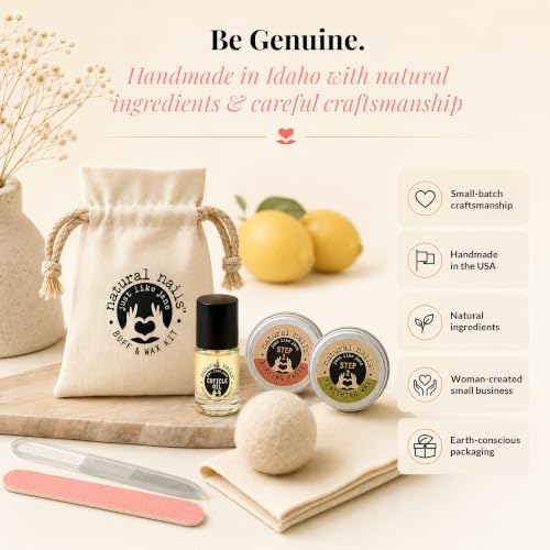 Natural Nail Kit | Nail Buffer and Shine Kit with Cuticle Oil, Nano Glass Nail File, Chamois Cloth, Wool Buffing Ball, Buffing Paste & Finishing Wax for Natural Nails | At Home Manicure - style: Complete kit