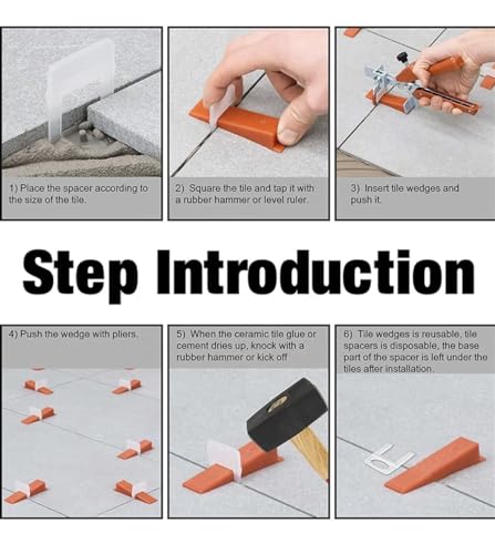 Tile Leveling System Tiles Leveler Spacers - Lippage free tile and stone installation for PRO and DIY - Leveling Spacer Clips Tile Leveling System Clips - DIY Tiles Leveler Spacers. (2000, 1/8") - size: 1/8"