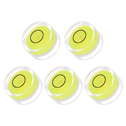 5pcs Small Circular Bubble Spirit Levels - [19mm Diameter 10mm Thickness] Mini Round RV Level Leveling Tools for Travel Trailer Turntable Camera, Lime - color: Lime, size: 19mm x 10mm