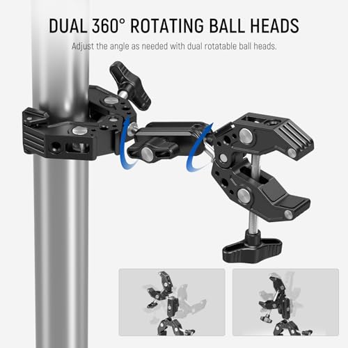 NEEWER Double Super Clamp Camera Mount with Magic Arm, Cold Shoes - style: UA036