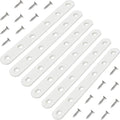 6 Inch Stainless Steel Straight Brackets, 6 Pack, White - size: 6 Pcs/ 6” x 0.8”