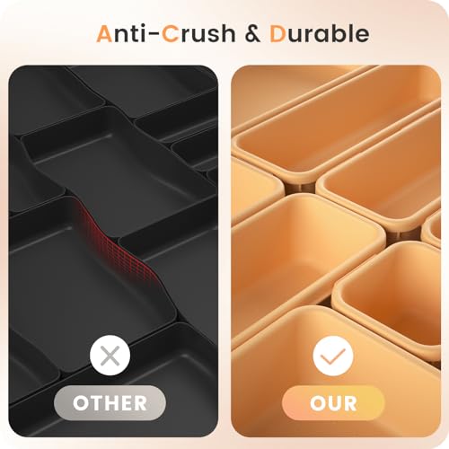 A-LUGEI【𝟰𝟲𝗣𝗖𝗦】【5 Size】Tool Box Organizer Tray Divider Set, 【Orange】 Desk Drawer Organizer,Garage Organization and Storage Toolbox Accessories Rolling Tool Chest Cart Cabinet WorkBench Part - color: Orange