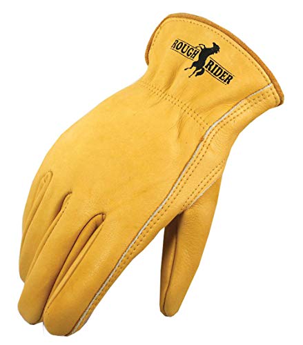 Galeton 25001PR-M, Rough Rider Premium Leather Driver Gloves With Elastic Back, Medium, Gold (Pack of 1) - size: Medium (Pack of 1)