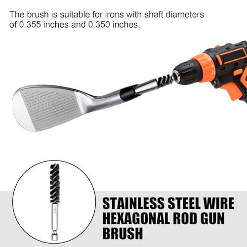 Golf Club Cleaning Brush with Ferrules Tool, Dual Head Stainless Steel Shaft and Hosel Cleaner for Golfers Players Coaches, Perfect for Iron or Wood Hybrid Clubs