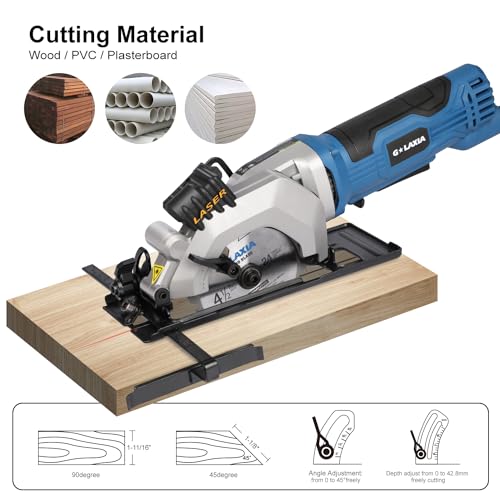 4A Mini Circular Saw Corded with Laser Guide, 2 Saw Blades - style: Corded 4A
