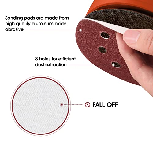 S SATC 5 Inch Sanding Discs Hook and Loop 150 PCS Sandpaper Discs Premium Aluminum Oxide 120 Grit for Random Orbital Sander - style: 150PCS 5 Inch 120 Grit