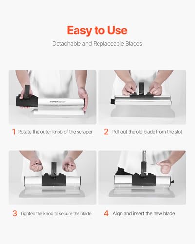 VEVOR Drywall Skimming Blade Set (10/16/24/32/40 inch) with 34-81.6 inch Extension Handle, Professional Stainless Steel Knife for Gyprock, WallBoard, and Plasterboard Skim Coating - size: 10"+16"+24"+32"+40", style: With Extension Handle