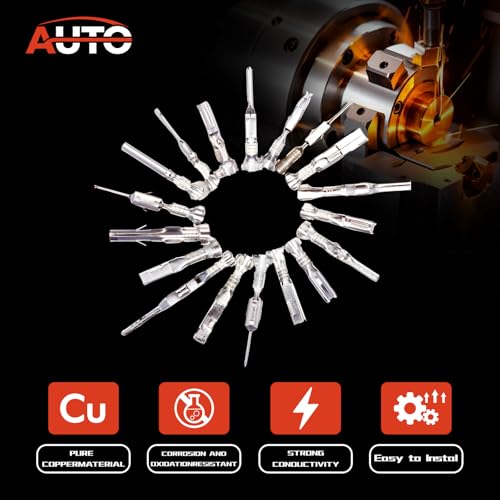 480Pcs 39 Type Car Electrical Wire Terminal Pin Connector Kit 0.6/1.2/1.5/1.8/2/2.2/2.3/2.5/2.8/3.5/4.8mm Wire Terminal Pin Removal Male Female Crimp Pins Non-Insulated Plug