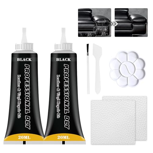 Black Leather Repair Kit for Furniture, Leather Couch Repair Kit