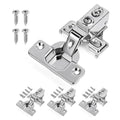Mousike 4 Pack (2 Pair) Soft Close Cabinet Hinges, 1/2 Overlay Soft Close Hinges for Kitchen Cabinet, Stainless Steel, Built-in Damper, 100 Degree Opening Angle, 6 Way Adjustment - color: Silver, size: 4 Pack