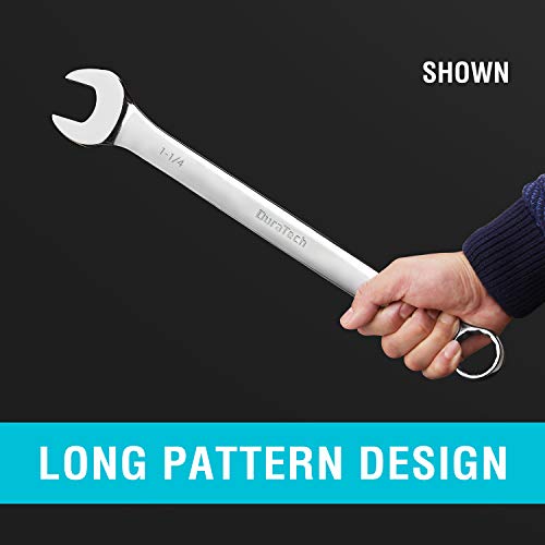 DURATECH Long Pattern Combination Wrench Set, SAE, 5-Piece, 1" to 1-1/4", 12 Point, CR-V Steel, with Rolling Pouch - size: SAE(1" to 1-1/4")