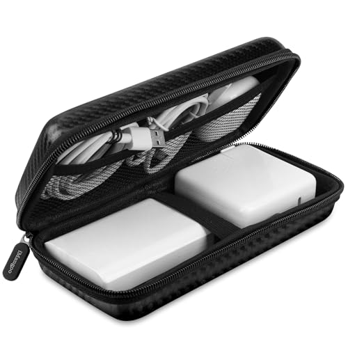 iMangoo Travel Essential Electronics Organizer Charger Case Carrying Pouch - color: FiberBlack, size: Large