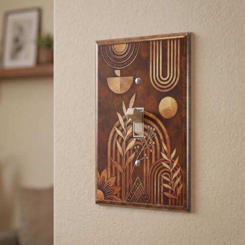 Wooden Boho Switch Cover, 4 Pack Outlet Plates - color: Boho Wooden