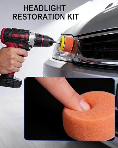 2 Inch Sanding Discs Drill Polishing Kit, 133PCS Car Headlight Restoration Kit, Hook & Loop Wet Dry Buffing Pads for Rotary Tools, Dremel Sanding Bits Attachment for Aluminum Resin Metal Glass - style: 2 Inch