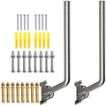 28" Heavy Duty Adjustable Antenna Wall Mount – 430 Stainless Steel J-Pole Solid Mast Bracket for Starlink (Adapter Required), TV Antennas, Weather Stations – 1.38" OD Pivot Base (2-Pack Silver) - color: 28‘’ Long Wall Mount Silver 2-Pack