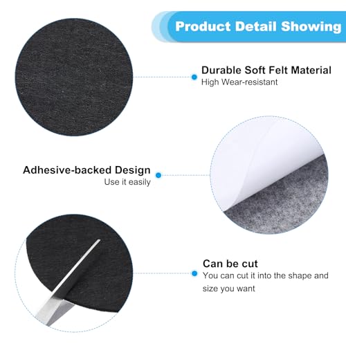PATIKIL 4 Inch Diameter Lamp Base Felt, 10Pack 2mm Thickness Round Soft Adhesive Non-Slip Anti-Scratch Backed Felt for Lamp Furniture DIY Craft, Black - color: Black, size: 4 Inch
