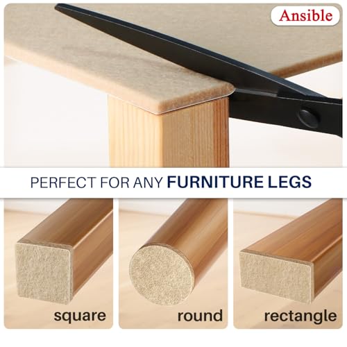 Ansible 299 PCS Felt Furniture Pads for Hardwood Floors - size: 299 PCS Beige