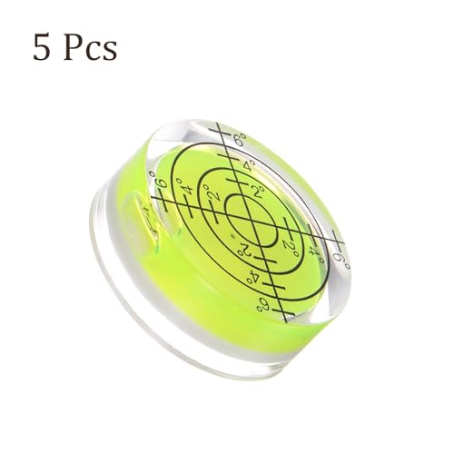 5pcs Small Circular Bubble Spirit Levels - [12mm Diameter 6mm Thickness] Mini Round RV Level Leveling Tools for Travel Trailer Turntable Camera, Lime - color: Lime, size: 12mm x 6mm