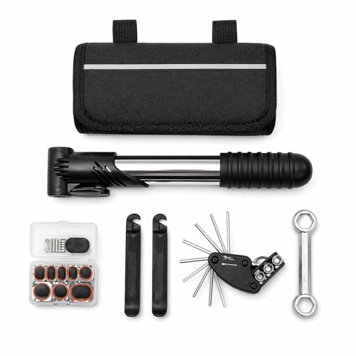 ANGORA BRANDS Bike Tire Repair Kit – All-in-One Bicycle Repair Kit with Pump, Multi Tool & Tire Levers, Portable Emergency Bike Tool Kit for Road, Mountain & Hybrid Bikes