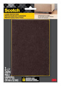 Scotch Felt Pads, 2 Pads, Rectangular, Beige, 4 in x 6 in - color: Brown, style: 2 Pads