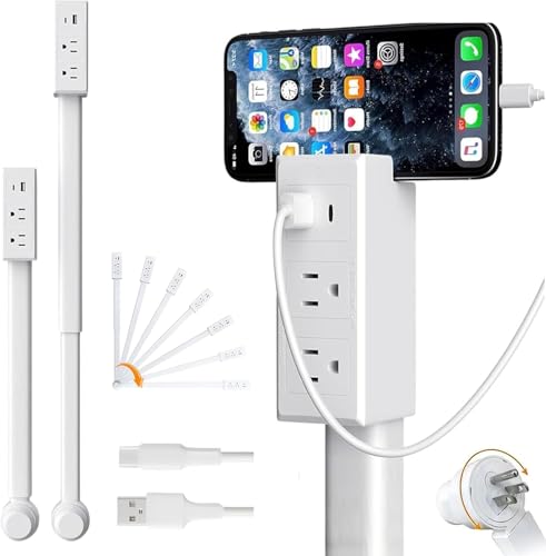 Electrical Outlet Extender Stick,180° Rotating Extendable Wall Outlet for Hard to Reach Places,Rotating Plug Power Hub for Bedroom, Living Room, Office