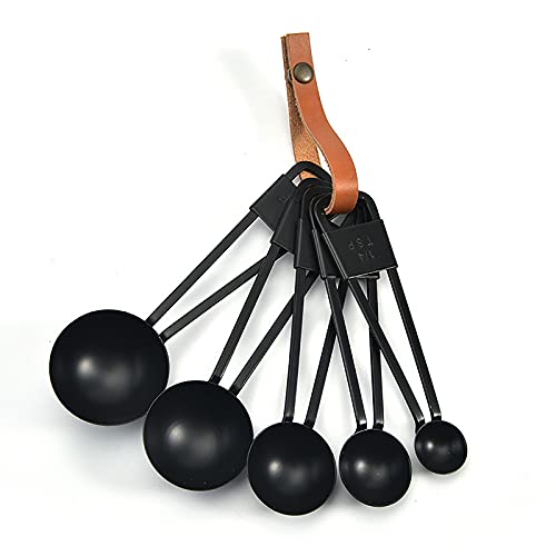 Black Stainless Steel Measuring Cups and Spoons Set, 9PCS - color: Black-9pcs