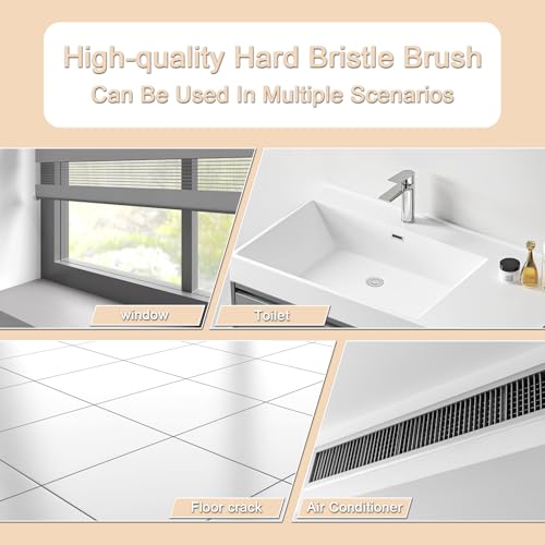 Hard Bristle Crevice Cleaning/Gap Cleaning Brush,Slim Flat Curved Brush