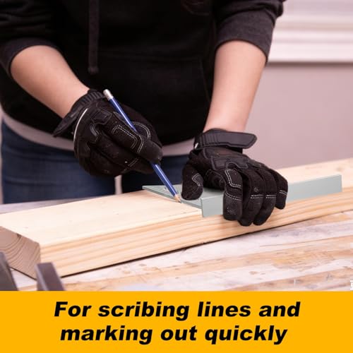 HARFINGTON 2Pcs Rafter Square 8" Imperial Aluminum Alloy Carpenter Measuring Layout Tool Metal Triangle Ruler Protractor for Woodworking and Carpentry - size: 8"
