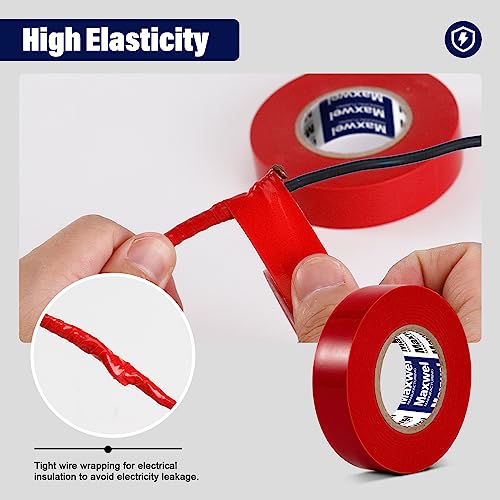Red Electrical Tape PVC Vinyl Electric Tape for Wire Insulating - color: Red