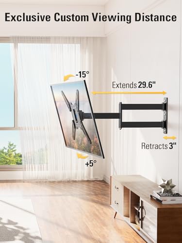 Mounting Dream Long Arm TV Wall Mount for Most 26-65 Inch TVs Full Motion - size: 26"-65" TV