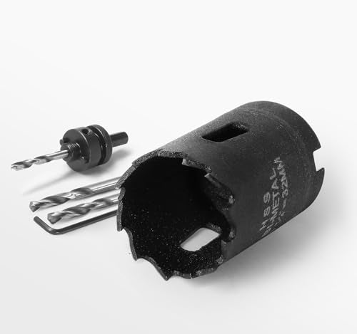 1-1/4 Inch Hole Saw with 1/2" Triangle Shank Quick Change Arbor, JTemgle Bi-Metal Hole Saw Heavy Duty Hole Cutting Tool for Cornhole Boards, Recessed Lights, Wood, Plastic, Drywall & Soft Metal - size: 1-1/4", 38mm Cutting Depth