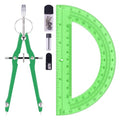 Unjoo Compass and Protractor Set, Math Compass for Geometry (Green) - color: Green