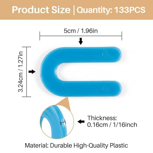 Sukh Leveling System Tile Spacers - 1/16 Inch Plastic Horseshoe Shims