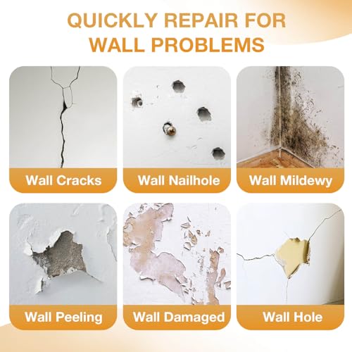 Drywall Repair Kit – 12-Piece All-in-One Spackle Wall Patch Kit for Holes, Cracks, and Dents – Includes Mesh Tape, Spackling Compound & Sanding Sponge