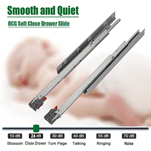 Full Extension Undermount Drawer Slides 18 inch (1 Pair), Soft Close Concealed Drawer Runners, Come with Mounting Screws and Brackets - size: 18 Inch