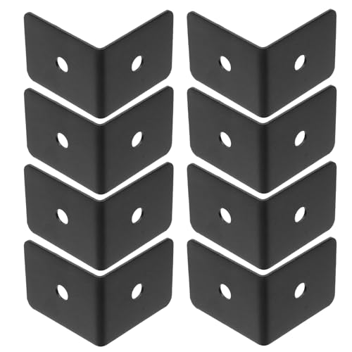 Metal Corner Protectors, Black, 2x2x1.54 Inch, 8Pcs - size: 2 x 2 x 1.54 Inch, style: Rectangular End