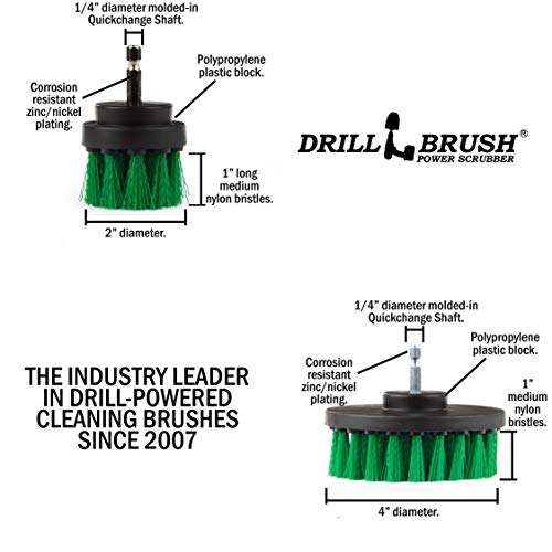 Drill Brush Kitchen Cleaning Supplies - Drill Brush Microwave Scrubber Set - color: Green