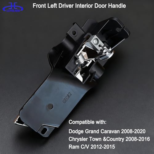 81625 Front Driver Side Interior Door Handle Compatible with Chrysler Town & Country 2008-2016,Dodge Grand Caravan 2008-2020,Chrome Lever - size: Front Left