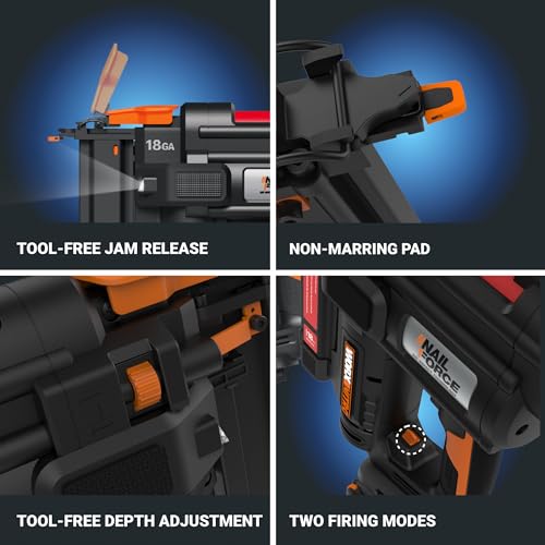 WORX Cordless Narrow Crown Stapler, 20V 18GA Nail Gun, WX844L - style: 18Ga Narrow Crown Stapler Kit (Battery & Charger included)