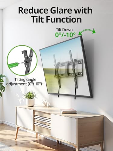 USX MOUNT Tilting TV Wall Mount for Most 37"-95" Flat Curved Screen Television, TV Bracket with Max VESA 600x400mm up to 132lbs, Low Profile Tilt Mount for 16", 24" Stud - size: 37-95 inch