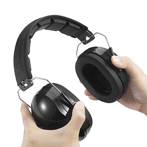 Pro For Sho All Terrain Safety Ear Protection - Larger Size Foldable Ear Muffs Lighter Weight & Maximum Hearing Protection
